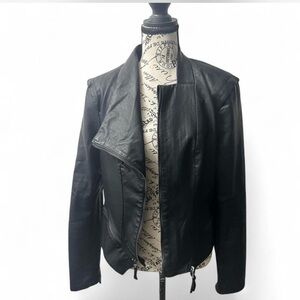 Blank NYC Women’s Black Faux Leather Motorcycle Jacket Sz Large